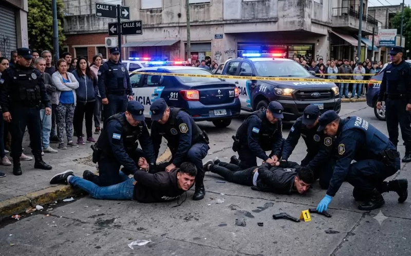 P&aacute;nico en 1 y 56: caen dos j&oacute;venes armados tras feroz lucha con la Polic&iacute;a