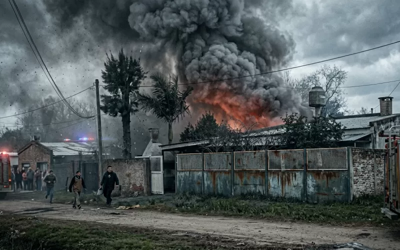 Voraz incendio en Berisso: tres internados por mon&oacute;xido