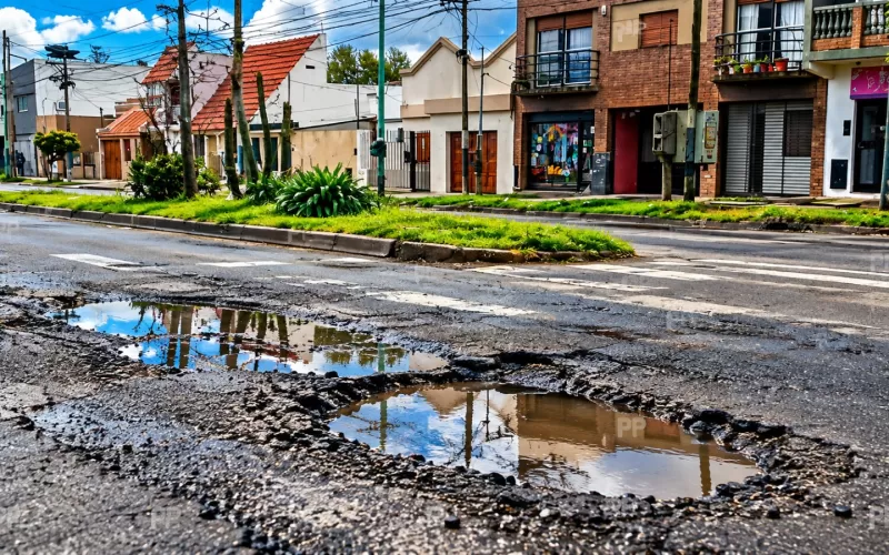 Pavimento destruido: vecinos de la Avenida 1 denuncian que fall&oacute; el reciente plan de bacheo y reclaman una urgente intervenci&oacute;n municipal