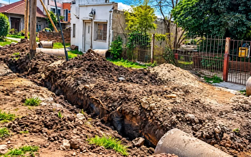 Ins&oacute;lito en la zona oeste: un frentista hizo "arreglos" por cuenta propia con una m&aacute;quina, rompi&oacute; ca&ntilde;os de agua y dej&oacute; a todo el barrio sin servicio