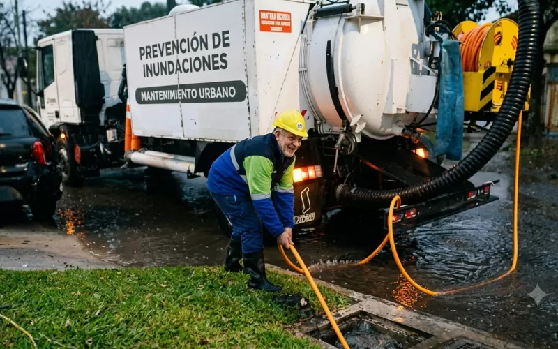 Con camiones vactor, el Municipio extiende un amplio operativo de limpieza del sistema pluvial