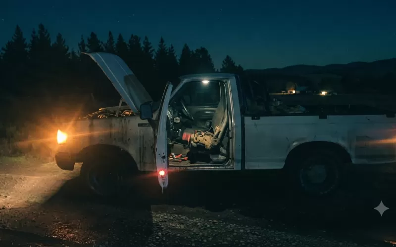 Roba una camioneta, se encaja en el barro y termina detenido tras una huida a pie